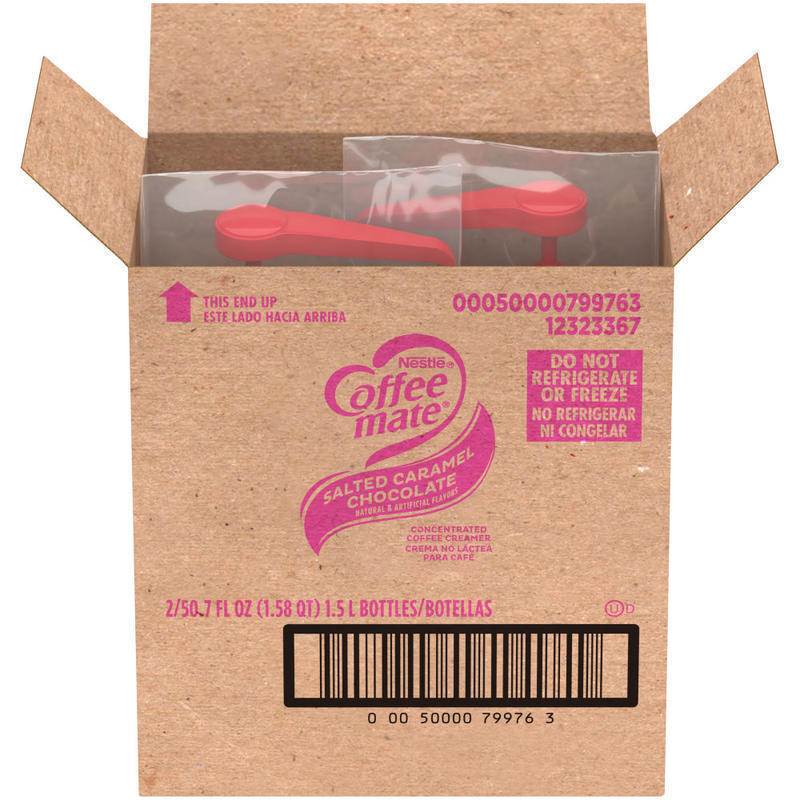 Coffee mate Salted Caramel Chocolate Liquid Coffee Creamer Pump Bottle - Salted Caramel Chocolate Flavor - 50.7 fl oz - 2/Carton Bottle - 600 Serving MPN:79976CT