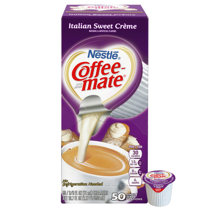 Nestle Coffee-mate Liquid Creamer, Italian Sweet Creme Flavor, 0.375 Oz Single Serve, 50/Pack MPN:84652