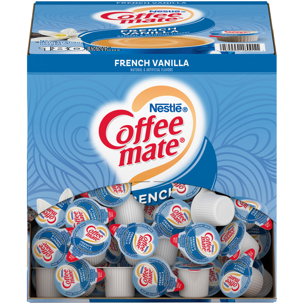 Nestle Coffee-mate Coffee Creamer French Vanilla Liquid Creamer Singles, 0.375 Oz, Box Of 180 MPN:NES18001