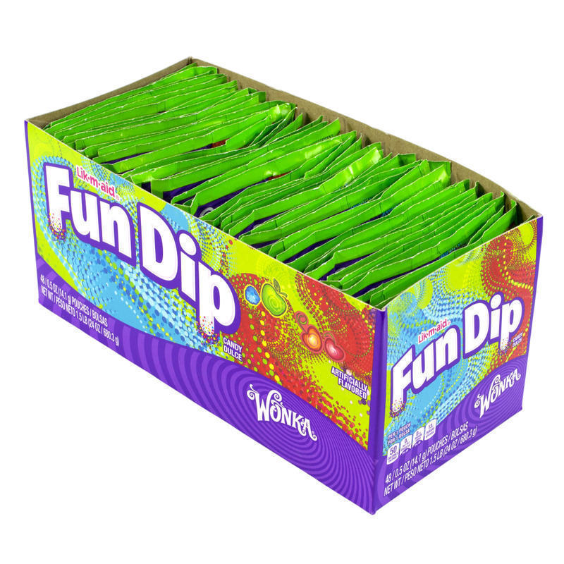 Willy Wonka Lik M Aid Fun Dip, Small, 0.5 Oz, Pack Of 48 MPN:209-00166