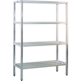 New Age Industrial 4 Shelf Aluminum Heavy Duty Fully Welded HD-Bar Shelves 36