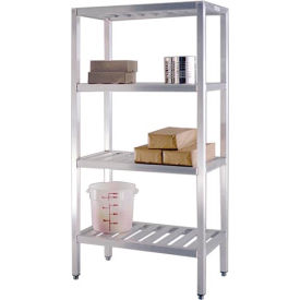 New Age Industrial 4 Shelf Aluminum Heavy Duty Fully Welded T-Bar Shelves 36