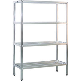 New Age Industrial 4 Shelf Aluminum Heavy Duty Fully Welded HD-Bar Shelves 48