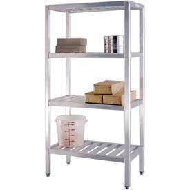 New Age Industrial 4 Shelf Aluminum Heavy Duty Fully Welded T-Bar Shelves 72