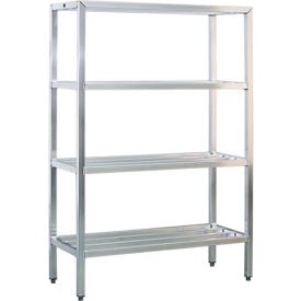 New Age Industrial 4 Shelf Aluminum Heavy Duty Fully Welded HD-Bar Shelves 36