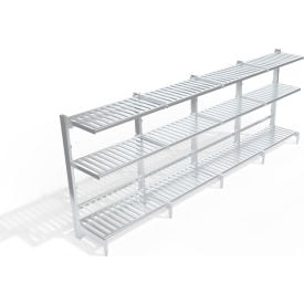 New Age T-Bar Cantilever Aluminum Shelving Unit 12 Shelves 194-3/4