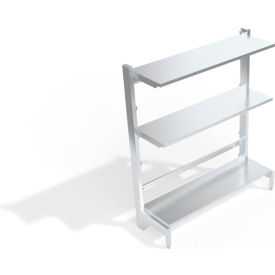 New Age Solid Reinforced Cantilever Aluminum Shelving Unit 3 Shelves 62-3/4