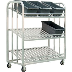 New Age Industrial HD Slanted Shelf Picking Cart w/ 3 Shelves 600 lb. Cap. 26