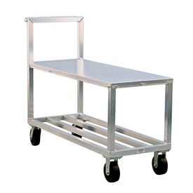 New Age Aluminum Stock Cart w/Solid Top Shelf 3000 lb. Capacity 59-1/2