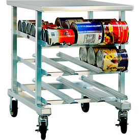 New Age Industrial Counter Height Can Racks 54 (#10 Can) 72 (#5 Can) Aluminum Top 1236