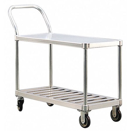 Welded Utility Cart, Aluminum, 2 Shelves, 39