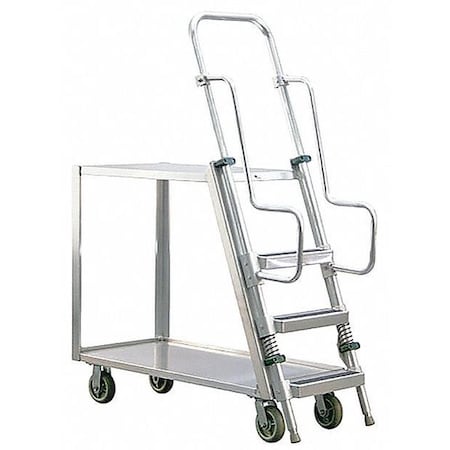 Aluminum Stock Picking Ladder Cart, 69-1/2