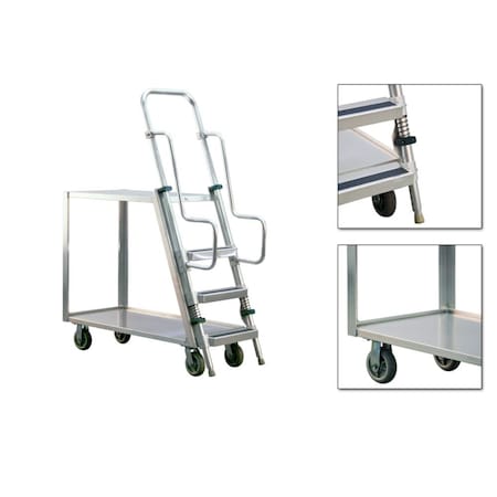 Ladder Cart, 22Wx69.5Hx51.5L, 2 Shelves MPN:99640