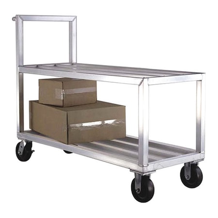 Mobile Truck, Aluminum, 3000 lb. Load Capacity, 2 Shelves, 59-1/2