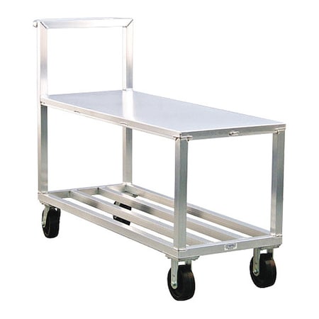 Truck, Mobile, All Welded, Aluminum, 3000 lb Load Capacity, 2 Shelves, 59-1/2