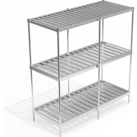 New Age 3 Shelf Keg Stacker Shelving Unit Kit Double Deep Starter 80