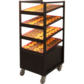 New Age Industrial Donut Display Rack with LED Lights 4 Pan Capacity 20-7/16