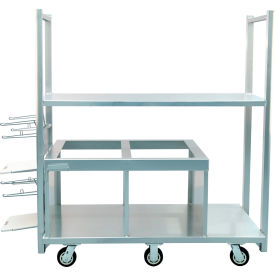 New Age Industrial HD Mobile Grab & Go Meal Cart with 2 Plastic Bag Holders Silvery White/Dull Gray 52655