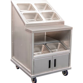 New Age Industrial HD Mobile Condiment Cart with Pan Cutouts & Storage Silvery White/Dull Gray 54084