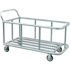 New Age Industrial Heavy Duty Aluminum Double Universal Trash Can Cart 1000 lb. Capacity 98934