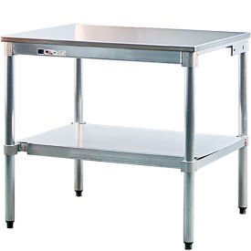 New Age Industrial Work Table W/Undershelf 304 Stainless Steel Top/Aluminum Frame 84