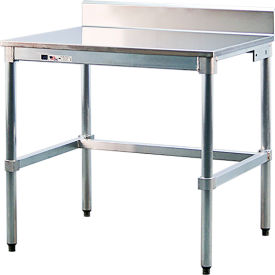 New Age Industrial Work Table with Backsplash 304 Stainless Steel/Aluminum Frame 72