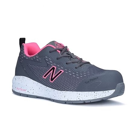 Women's Composite Toe Athletic Shoe, Gray/Pink, 10, B, WIDLOGIGR MPN:WIDLOGIGR-10B