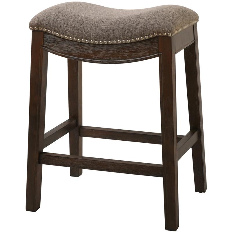 New Ridge Home Goods Saddle-Style Counter Stool, Weathered Gray/Cobble MPN:NH100154-FCS-WG
