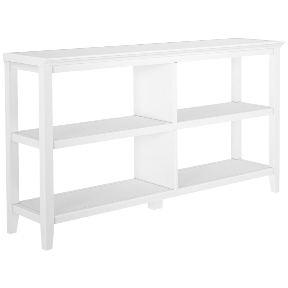 New Ridge Home Goods 30-1/4inH 3-Tier Low Wooden Bookcase, White MPN:5000-002