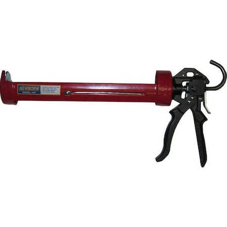 Caulk Gun, 29 oz Container Size, Steel, 18:01, Revolving Half Barrel Frame, Black/Red MPN:255