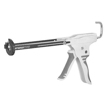 Caulk Gun, 10 oz Container Size, Steel, 6:01, Skeleton Frame, Black/Gray/White MPN:288-HTR