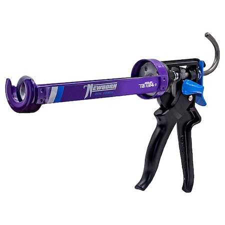 Dual Thrust Caulk Gun, 10 oz Container Size, Steel, 12:1, 24:1, Revolving Half Barrel Frame, Purple MPN:360-DT
