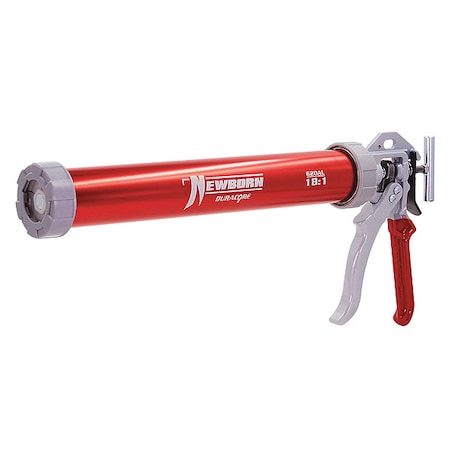 Caulk Gun, 24 oz Container Size, Aluminum, 18:01, Full Barrel Frame, Red MPN:620-AL-RED
