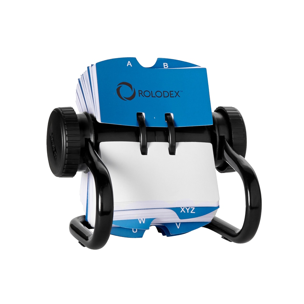 Rolodex Open Metal Single Rotary File, 2 1/4in x 4in, 500 Cards, Black MPN:66704