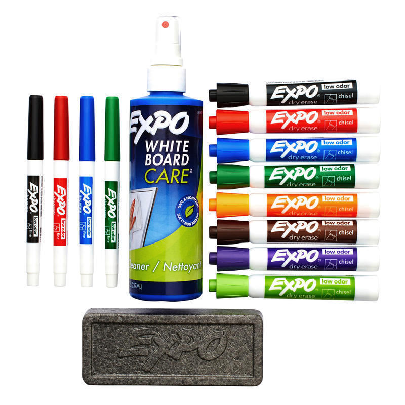 EXPO Low-Odor Dry-Erase Kit, Assorted Colors (Min Order Qty 3) MPN:80054