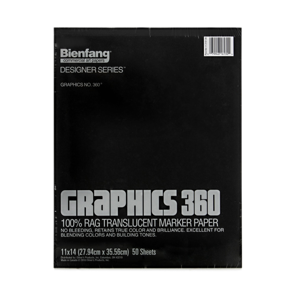 Bienfang Graphics 360 Translucent Marker Pad, 11in x 14in, White, 50 Sheets MPN:316130