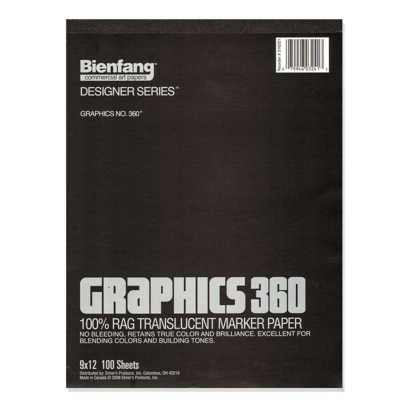 Bienfang Graphics 360 Translucent Marker Pad, 11in x 14in, White, 100 Sheets MPN:316230