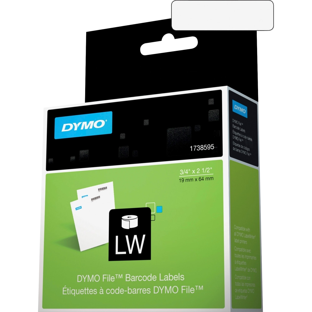 DYMO File Document Management Labels, Q42773, 3/4inW x 2 1/2inL, Direct Thermal, White, 450 / Roll, 450 / Roll MPN:1738595