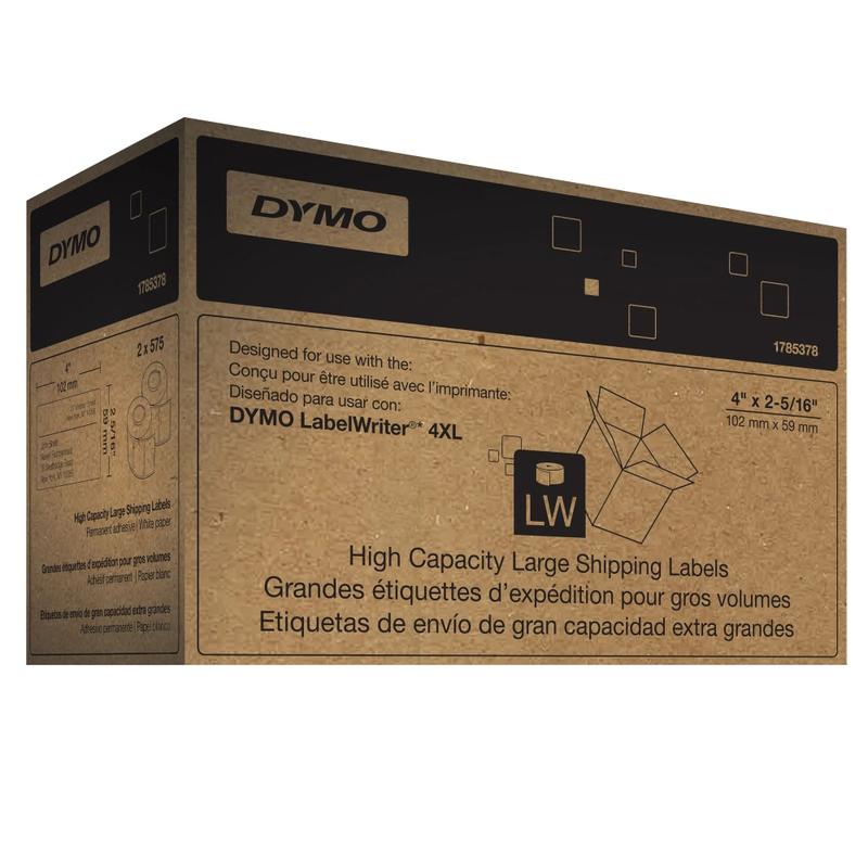 DYMO 1785378 High-Capacity White Labels, 2.31in x 4in, Pack of 1,100 (Min Order Qty 2) MPN:1785378