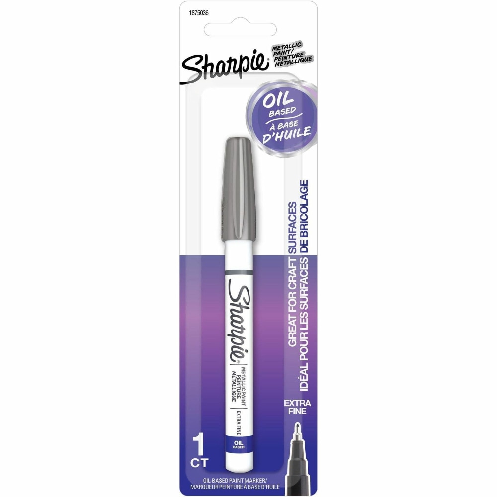 Sharpie Oil-Based Paint Marker - Extra Fine Marker Point - Silver Ink - Oil Based - Metal Barrel MPN:1875036