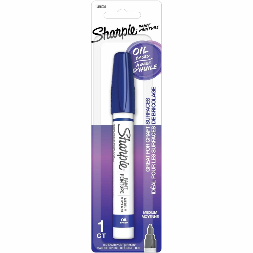 Sharpie Oil-Based Paint Marker - Medium Marker Point - Blue Ink - Oil Based - Metal Barrel MPN:1875039