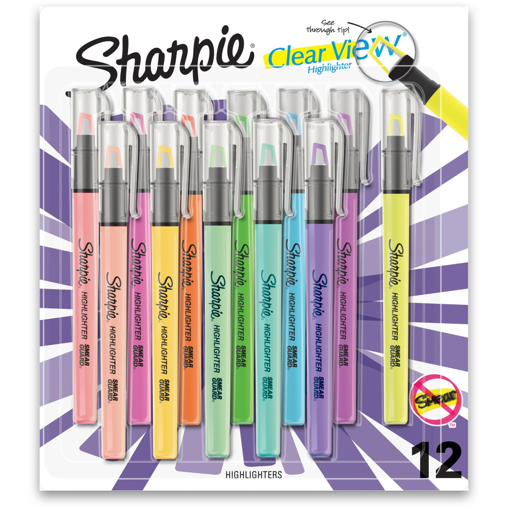 Sharpie Clear View Highlighter - Assorted Ink - Assorted Barrel - 12 / Pack MPN:2149296
