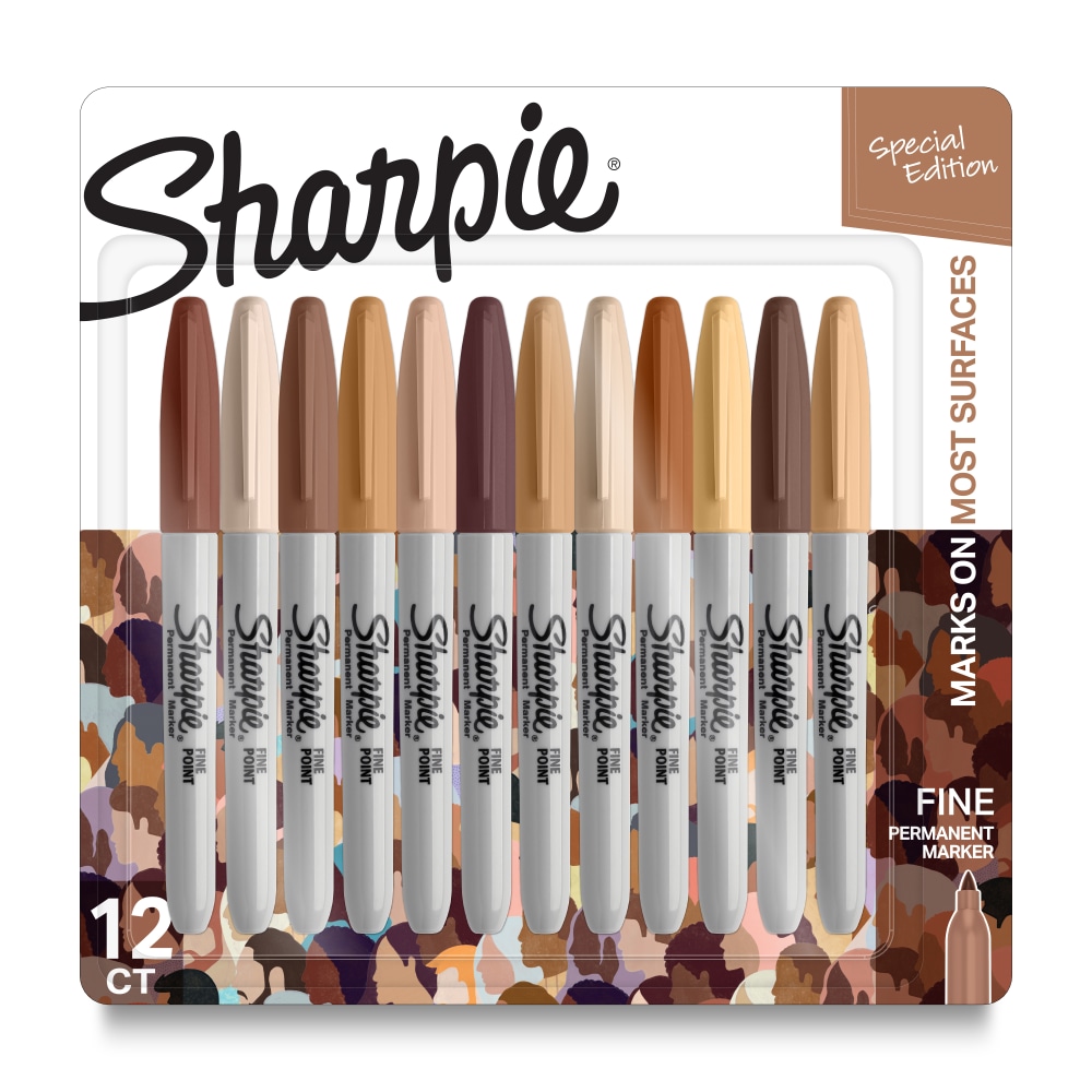 Sharpie Permanent Markers, Fine Point, Portrait Colors, Pack Of 12 Markers MPN:2154107