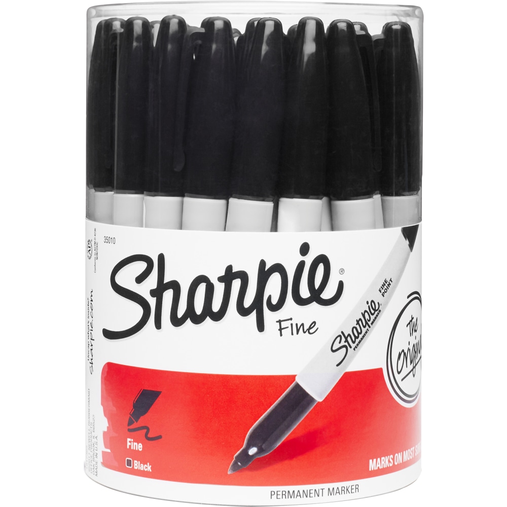 Sharpie Permanent Markers, Fine Point Markers in Canister, Black, 36 Count MPN:35010