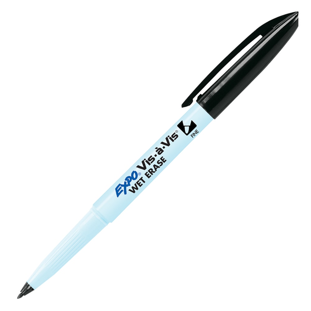 EXPO Wet-Erase Ultra Fine-Tip Markers, Black, Box Of 12 MPN:16001