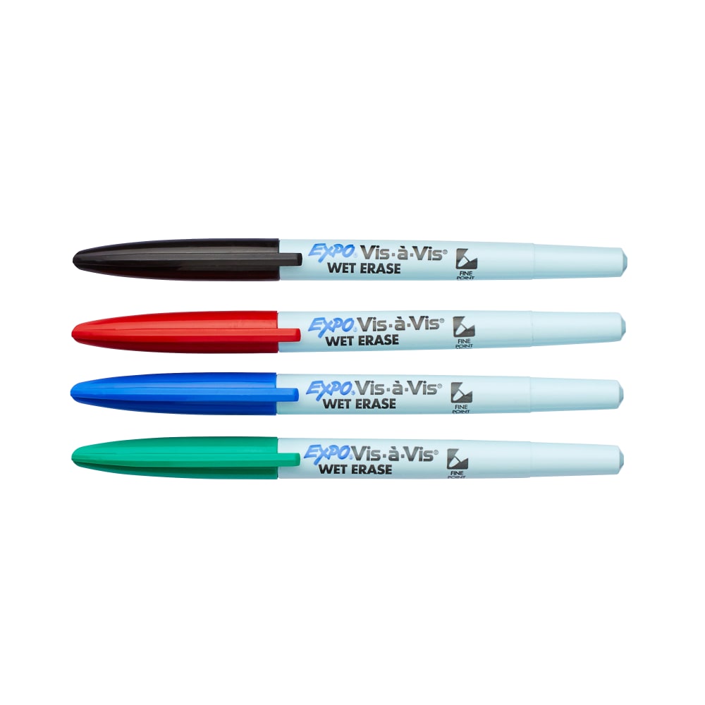 EXPO Wet-Erase Ultra Fine-Tip Markers, Assorted Colors, Pack Of 4 MPN:16074