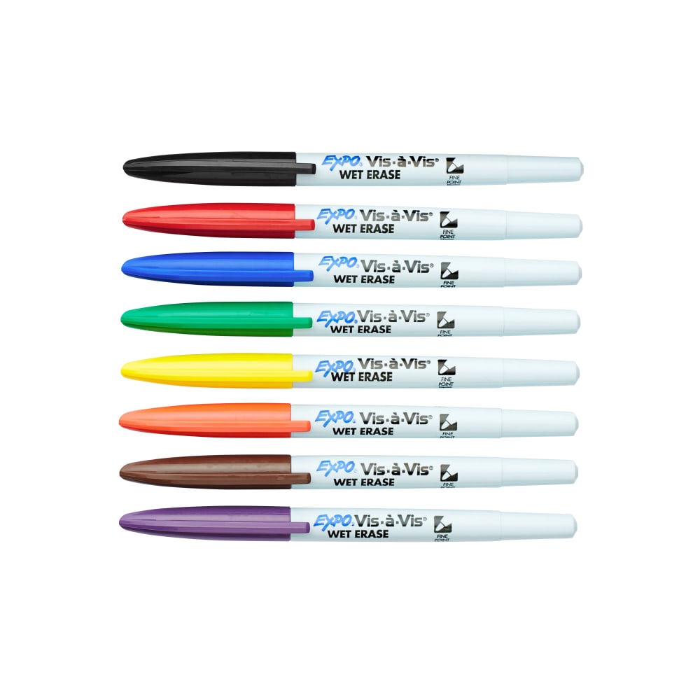 EXPO Wet-Erase Ultra Fine-Tip Markers, Assorted Colors, Pack Of 8 MPN:2134345B