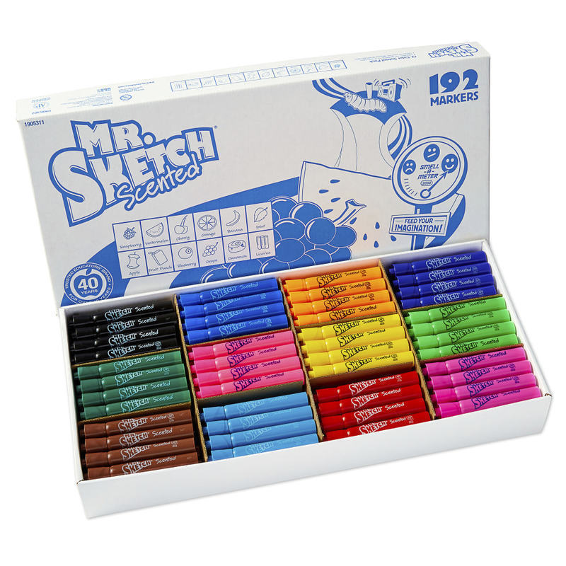 Mr. Sketch Scented Markers, Class Pack, Assorted Colors, Pack Of 192 MPN:1905311