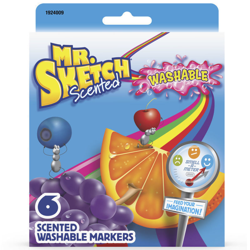 Mr. Sketch Scented Markers, Chisel Point, Assorted Colors, Pack Of 6 (Min Order Qty 10) MPN:1924009