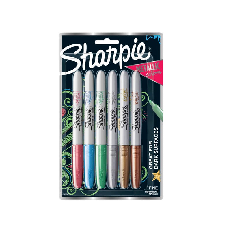 Sharpie Metallic Permanent Markers, Fine Point, Assorted Ink Colors, Pack Of 6 MPN:2029678